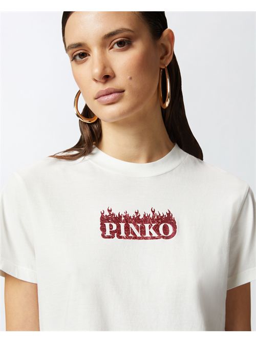 t-shirt donna bianca PINKO | 105050A2D6/Z05